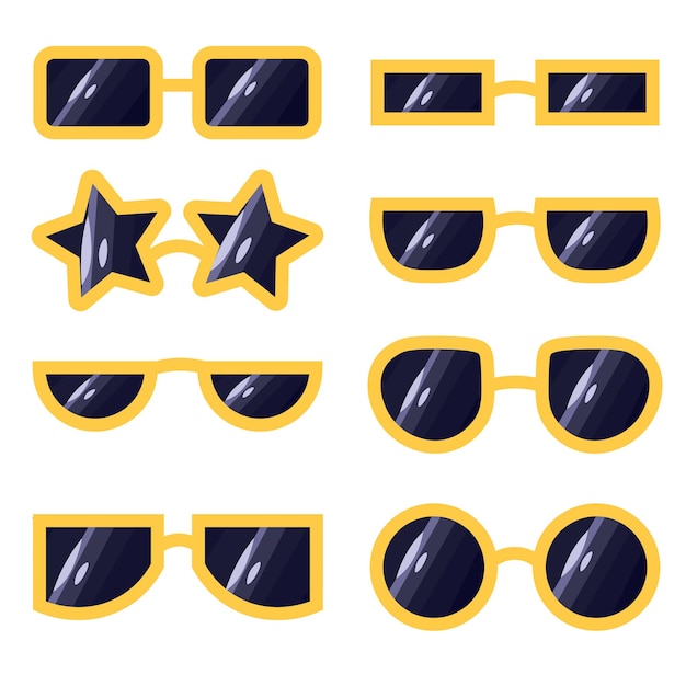 Sunglasses icon set