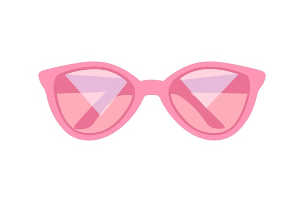 Vector sunglasses sticker pink sun glasses isolated white background fashion pink vintage graphic style