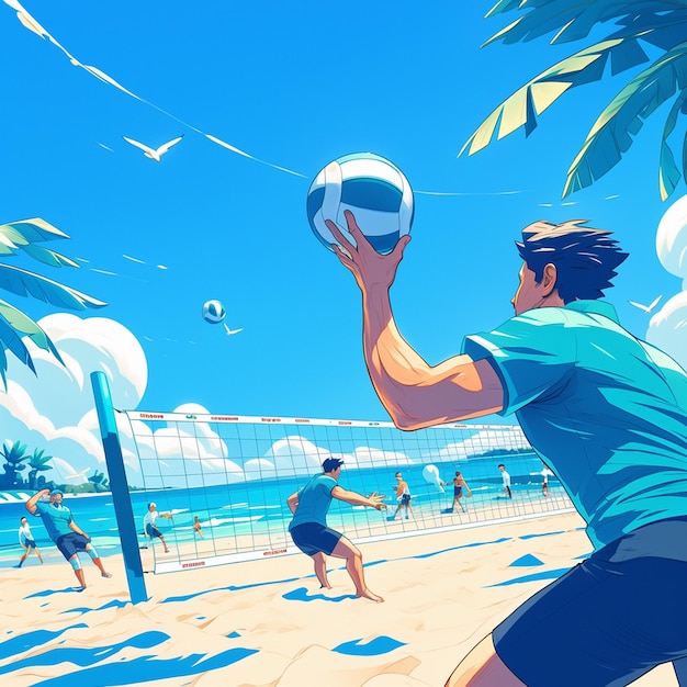 Sunny Beach Volleyball Tournament Poster