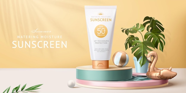 Sunscreen ad template