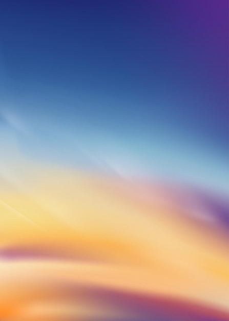 Sunset sky in evening with orangeyellowpurple colour Dramatic twilight landscape duck sky with blue colourVector vertical banner romantic sunrise for Spring or Summer background Panorama natural