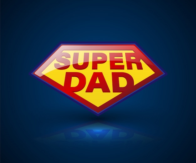 Super dad shield symbol for element Father's Day 