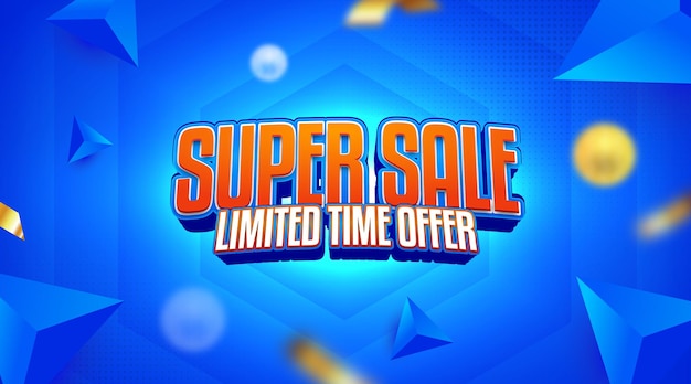 Vector super sale 3d editable text effect suitable for promotion product