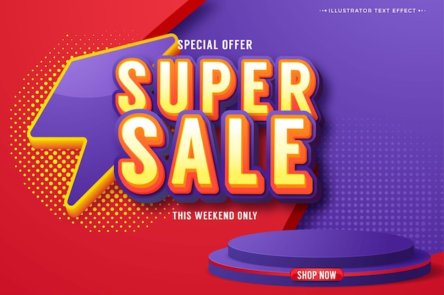 Super sale banner template design