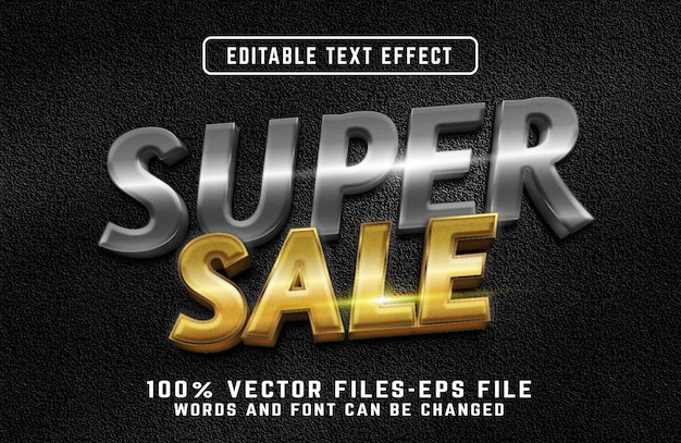 Super sale editable text effect premium vectors