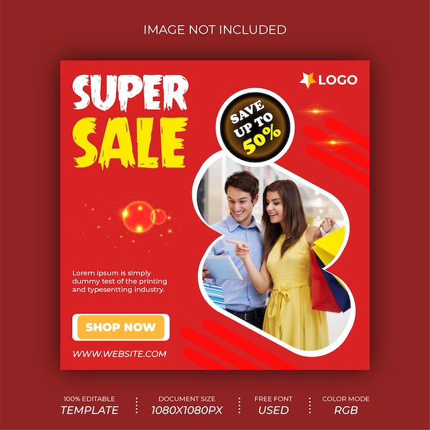 Super Sale Social Media Post Banner Design