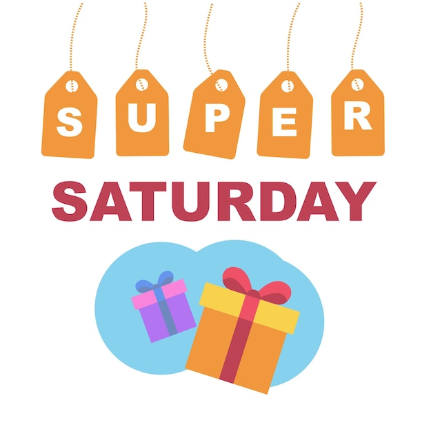 Super Saturday Sale banner Eendaagse deal speciale aanbieding grote uitverkoop Set van platte achtergrond