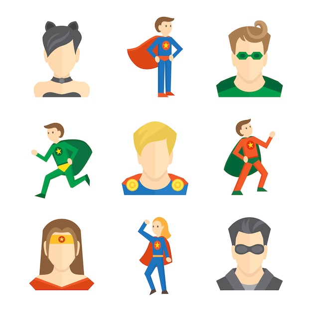 Superhero icon flat