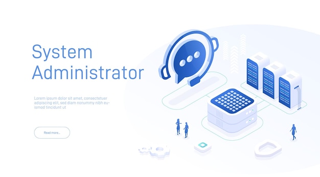 Support service concept or call center in isometric vector illustration 247 round the clock