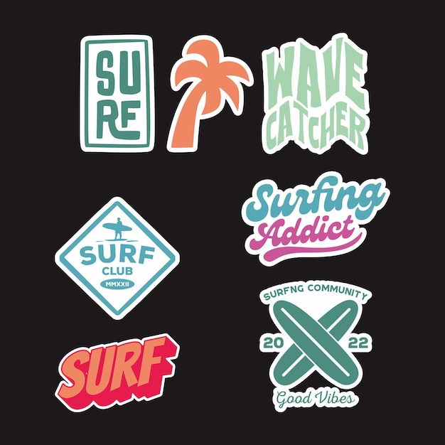 Surfing sticker collections