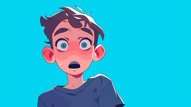 Surprised Boy Cartoon Illustration