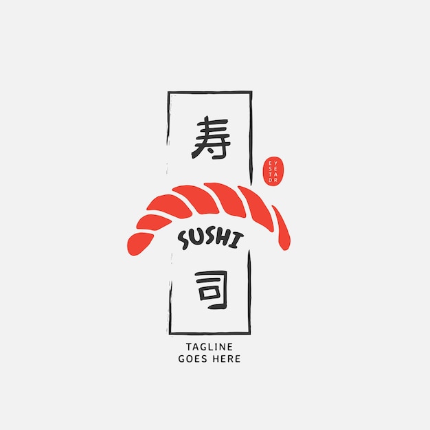 Vector sushi logo template japanese traditional cuisine tasty food icon asian sushi bar vector logo