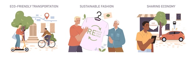 Vector sustainability set modes of ecofriendly transportation ethical choices in fashion the dynamics of