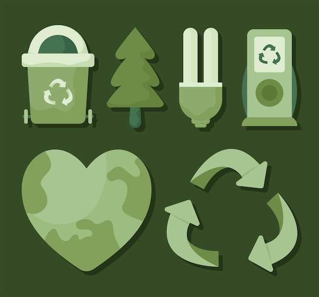 Sustainable living icons