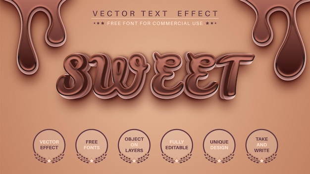 Sweet Chacolate Editable Text Effect, Font Style