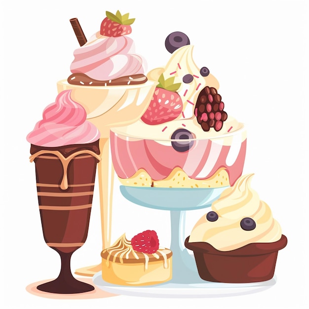 Vector sweet dessert ice food vector cream illustration ice cream design summer cone background