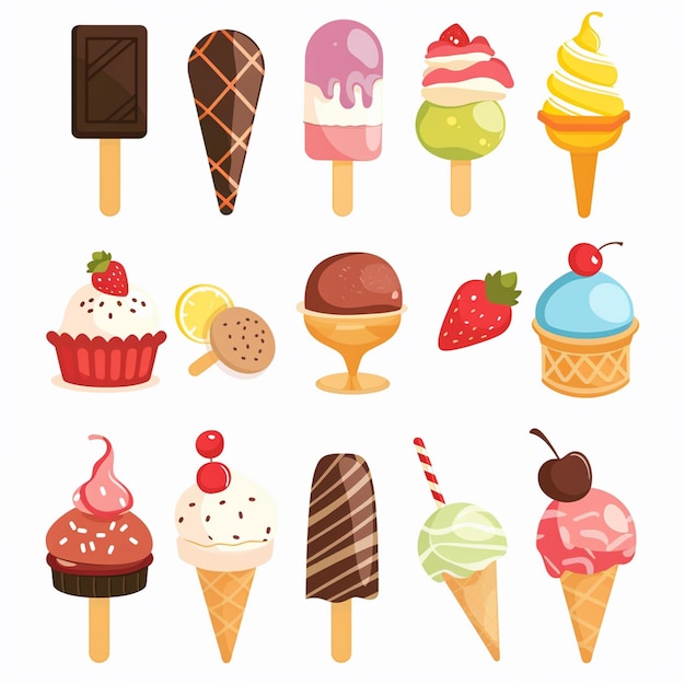 Vector sweet dessert ice food vector cream illustration ice cream design summer cone background