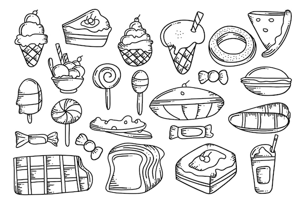 Sweet food doodle illustration