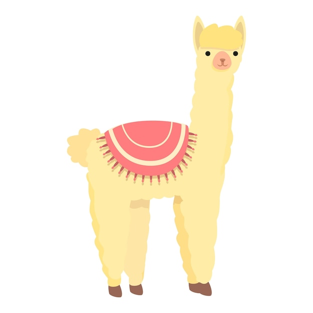 Sweet lama icon cartoon vector Cute animal Sticker clipart