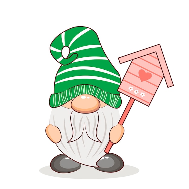 Sweet Spring Gnome vector illustrator