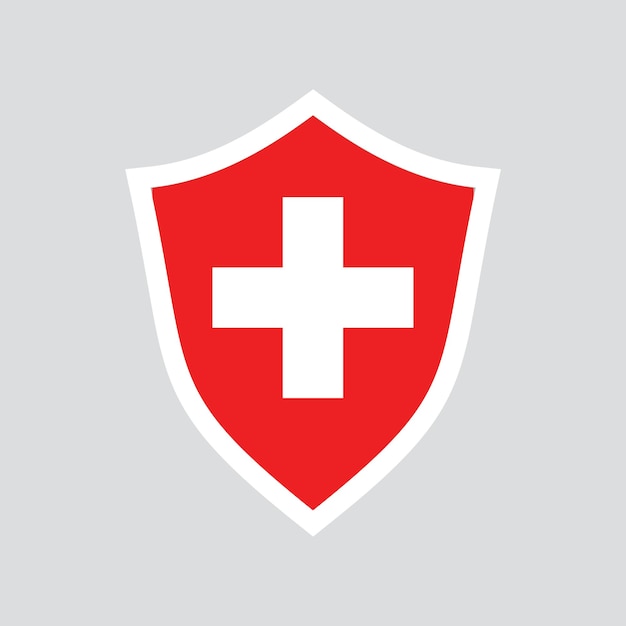 Switzerland Flag in Shield Shape Frame