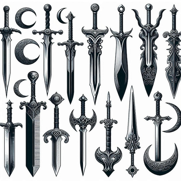 Vector sword vector on white background