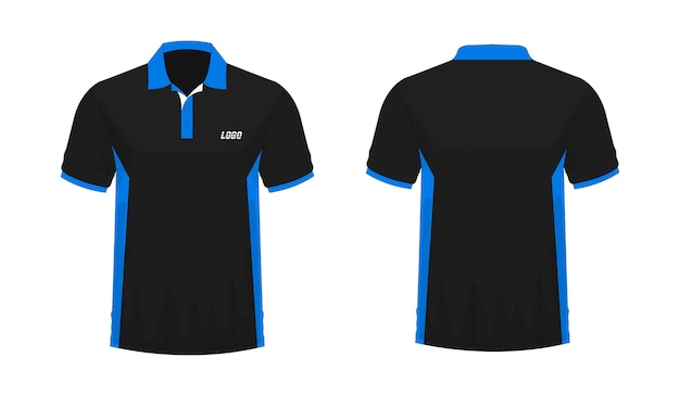 Vector t-shirt polo blue and black template
