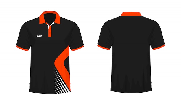 Vector t-shirt polo orange and black t illustration