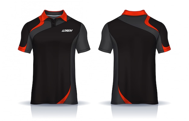 Vector t-shirt polo templates design. uniform front and back view.