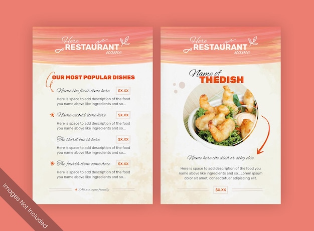 Vector table tent japanese food menu template