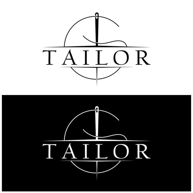 Vector tailor logo icon illustration template combination of buttons for clothes thread