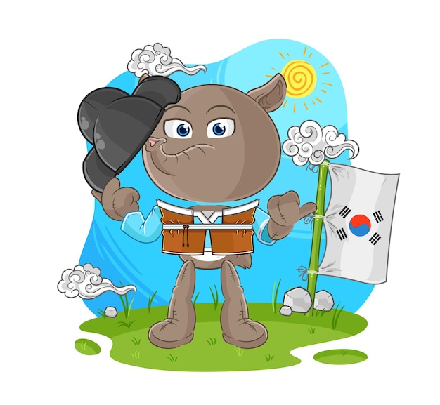 Tapir korean culture vector cartoon character