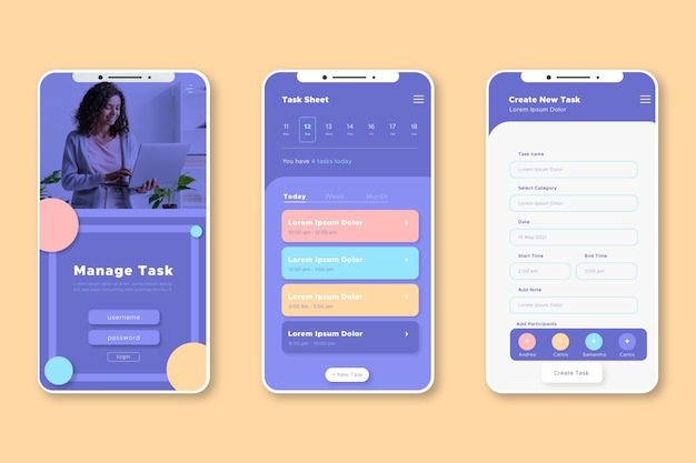 Task management app interface