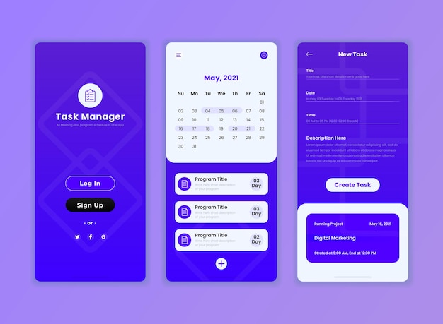 Task management Ui app template