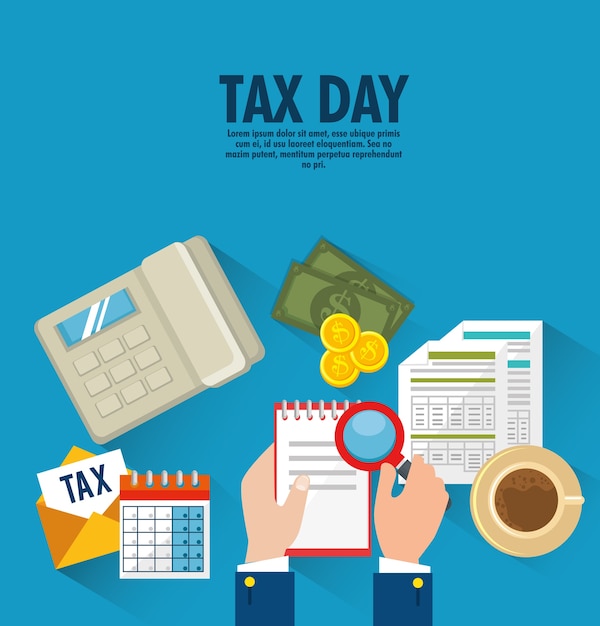 Vector tax day time set icons vector illustration design