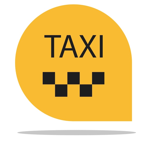 Taxi logo pointer location, vector in flat design