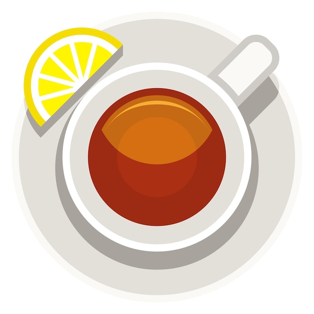 Tea cup top view Cartoon hot drink icon