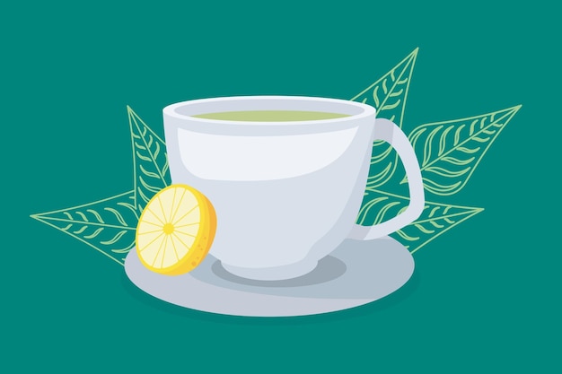 Teacup with lemon