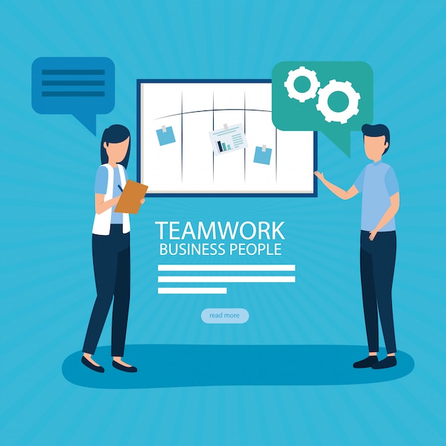 Teamwork and businesspeople vector design