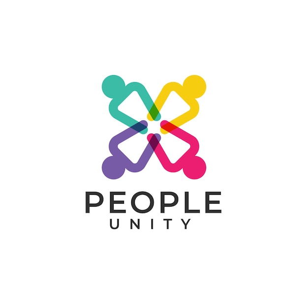 Teamwork unity logo design People community unity logo human together family icon illustration