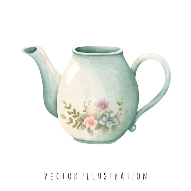 teapot with flowers