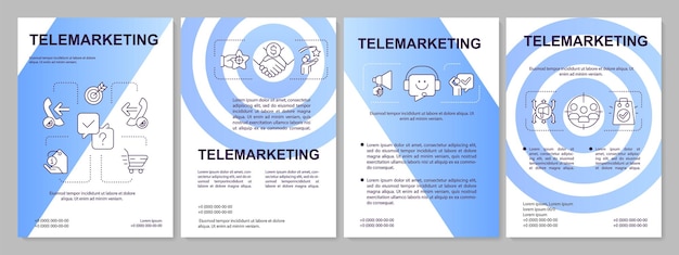 Telemarketing campaign blue brochure template