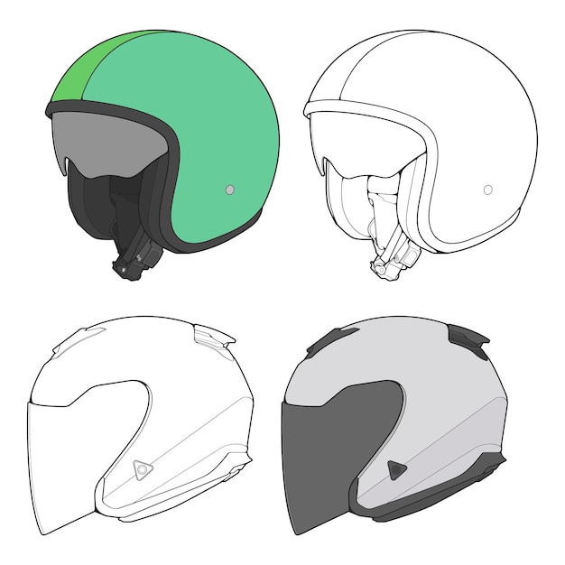 Template helmet illustration line Art helmet Vector Illustration Line art vector helmet Vector