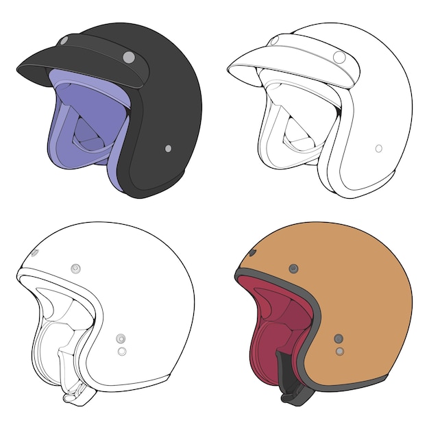 Template helmet illustration line Art helmet Vector Illustration Line art vector helmet Vector