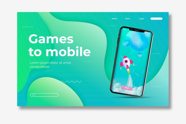 Vector template smartphone landing page