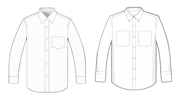 Vector template white shirt mockup vector illustration flat design outline