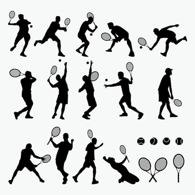 Vector tennis silhouette