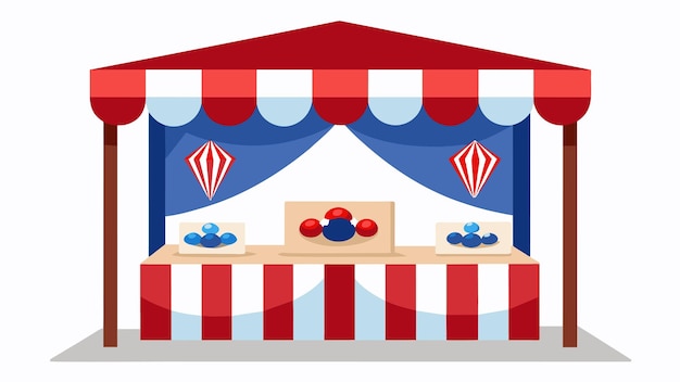 Vector a tented booth features handcrafted jewelry with red white and blue gemstones reflecting the pride