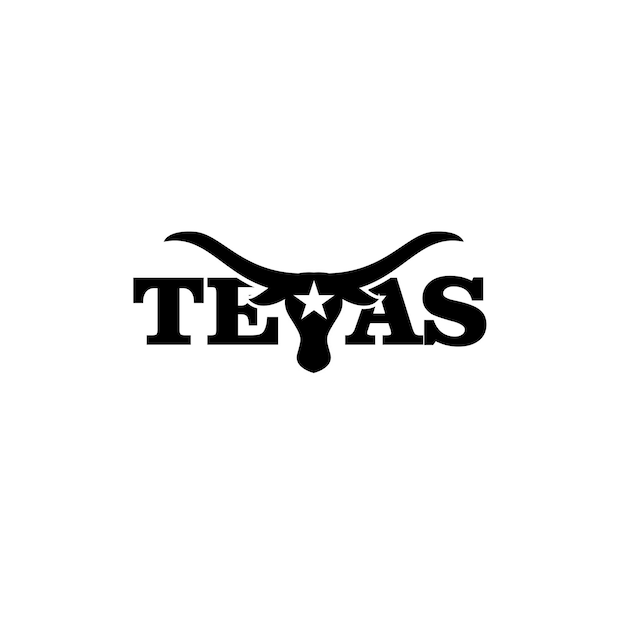 Texas longhorn star premium vintage logo design vector