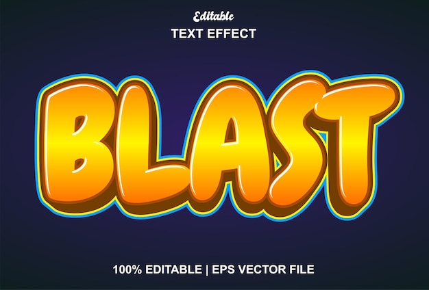 Text blast effect with 3d style and editable